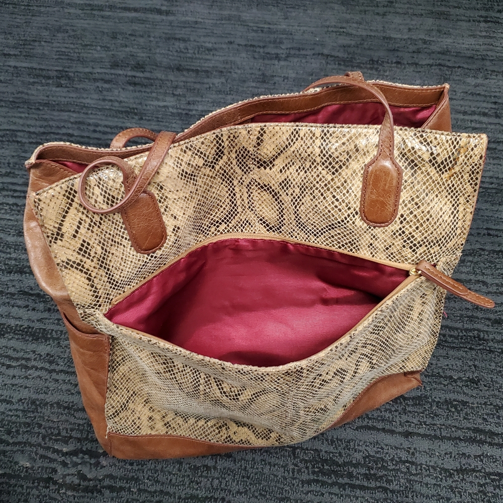 Hobo International Brown Finely Tote Autumn Python Bag - Picture 5 of 9